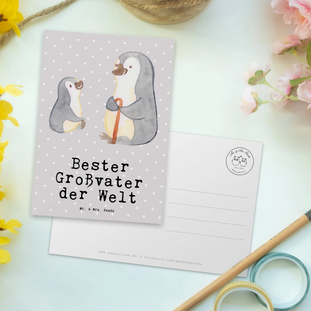 Postkarte Pinguin Bester Großvater der Welt Ansichtskarte, Kunstkarten, Motivkarte, spruchkarte, einzelkarte, Fotokarte, Ansichtskarten, Postkarten, Postkarte, kunstkarte, bildkarte, Grußkarte, Designkarte, Geschenkidee, Geschenk, Schenken, Mitbringsel, Geburtstag, Geburtstagsgeschenk, für, Danke, Dankeschön, Bedanken, Freude machen, Geschenktipp, Opi. Großpapa, Bester, Enkelkind, Großvater, Oppa, Großeltern, Enkelin, Kleinigkeit, Oppi, Grossvater, Opa, Enkel