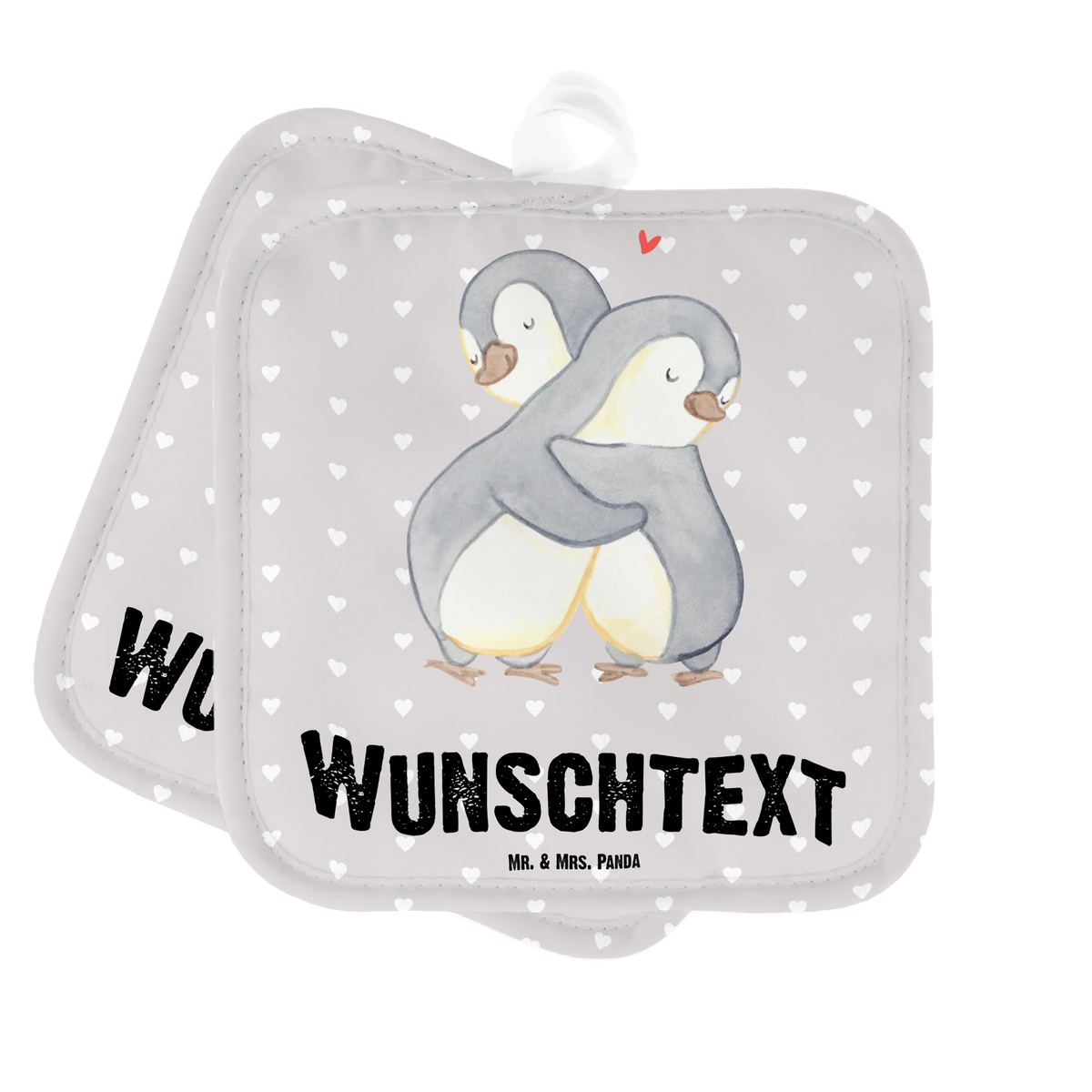 Personalised pot holder penguins Cuddle