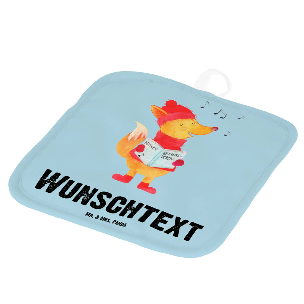 Personalised pot holder Fox Singer Winter, Christmas, Christmas time, snow
