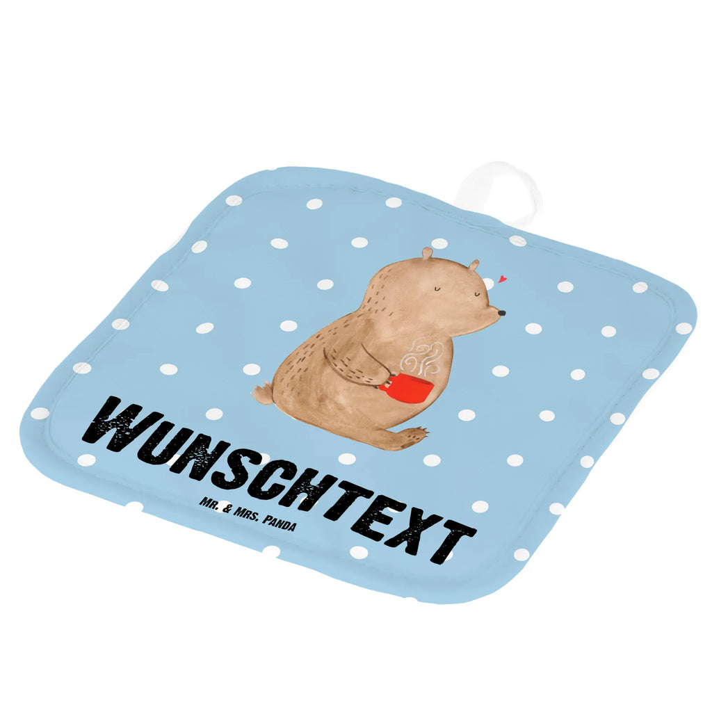 Personalisierte Topflappen Bär Kaffee Personalisierte Topfuntersetzer, Topflappen personalisiert, Topflappen Set personalisiert, Namensaufdruck, Topflappen mit Namen, Personalisierter Ofenhandschuh, Bär, Teddy, Teddybär, Kaffee, guten Morgen, Welt erobern, Coffee, Welt retten, Motivation, Morgenroutine, Bären