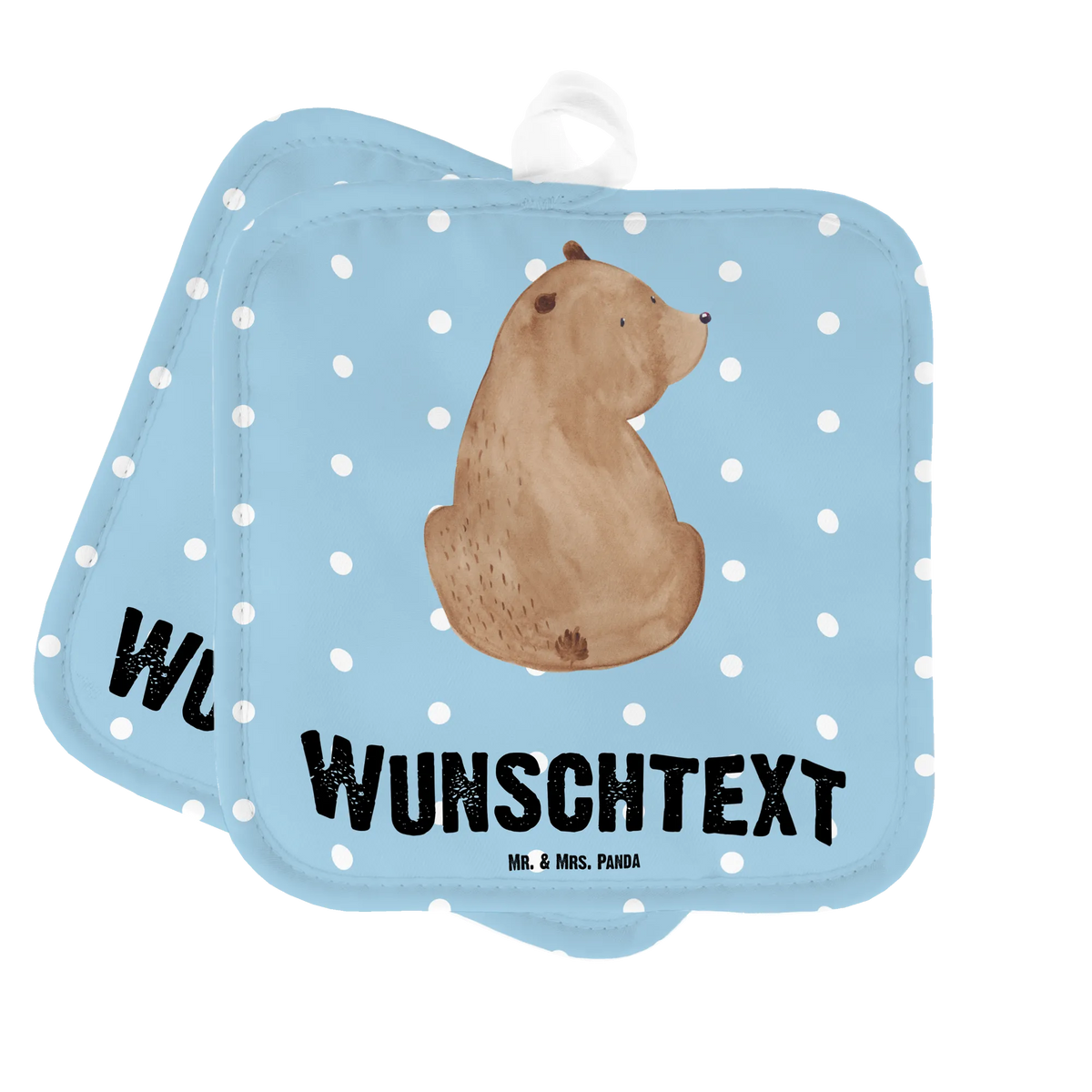 Personalised pot holder bear shoulder look teddy bear, cuddly toy, wisdom, self-esteem, bears, bear love, world view