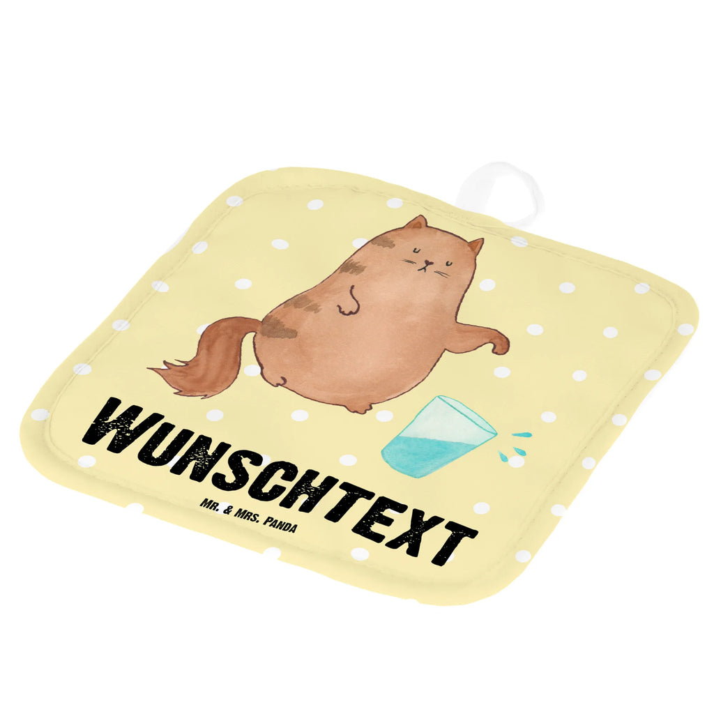 Personalised pot holder Cat water glass cat, tomcat, kitty, meow, kitten, housecat, mama cat, love cats, cat image, cat fan, cat lover, cat fancier, cat decoration, gift for cat lover, cat owner, funny cats, cat sayings, cat motto, funny cat gifts, fan merchandise, cat stuff, animal lover, glass, Cats, pet, water, cats, pussy