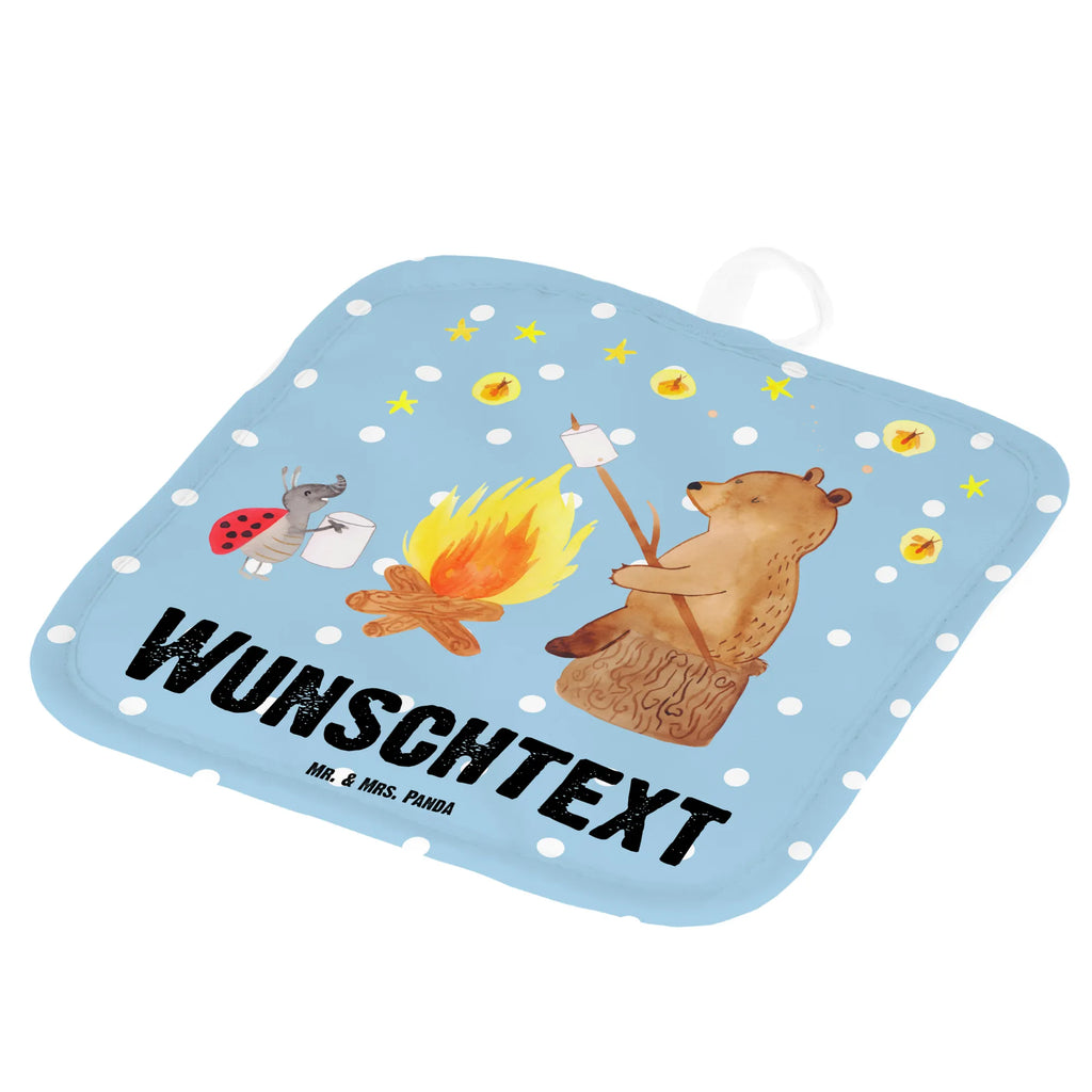 Personalisierte Topflappen Bär & Marienkäfer Lagerfeuer Topflappen Personalisiert, Topflappen Set Personalisiert, Topflappen mit Namen, Personalisierter Ofenhandschuh, Namensaufdruck, Personalisierte Topfuntersetzer, Teddy, Bär, Teddybär, Lagerfeuer