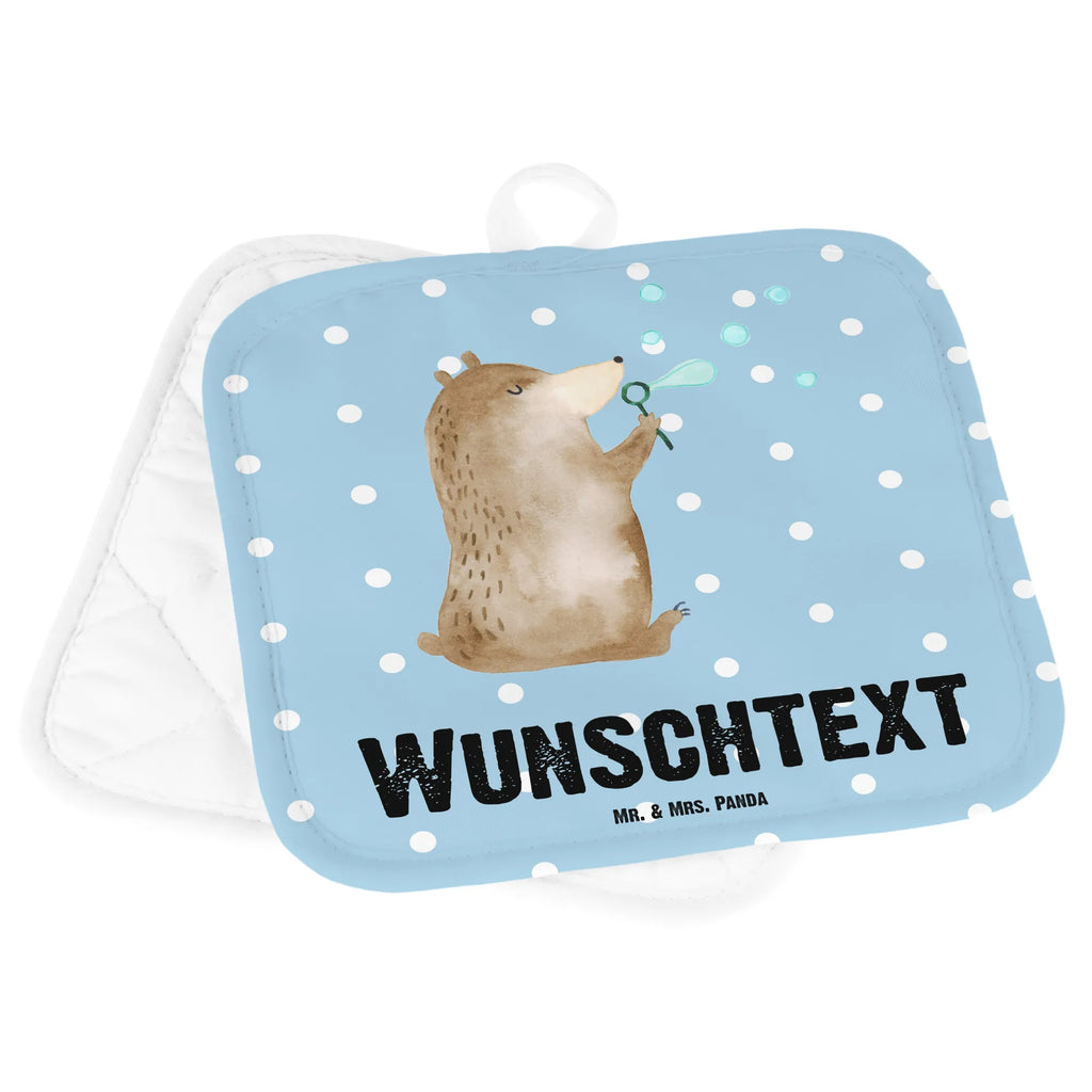 Personalised pot holder bear soap bubbles bear, teddy, teddy bear, cuddly toy, Soap Bubbles Bear Funny Being Happy Sad Happy