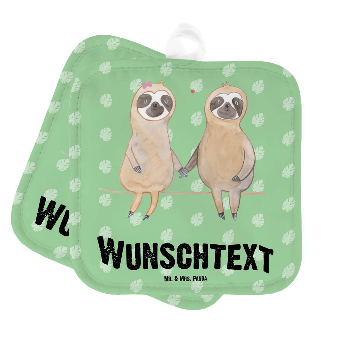 Personalised pot holder sloth pair Sloth, sloth, trend animal, lazy, relax, together, favourite animal, sloth couple, sloth love, lovers, engaged, in love, love