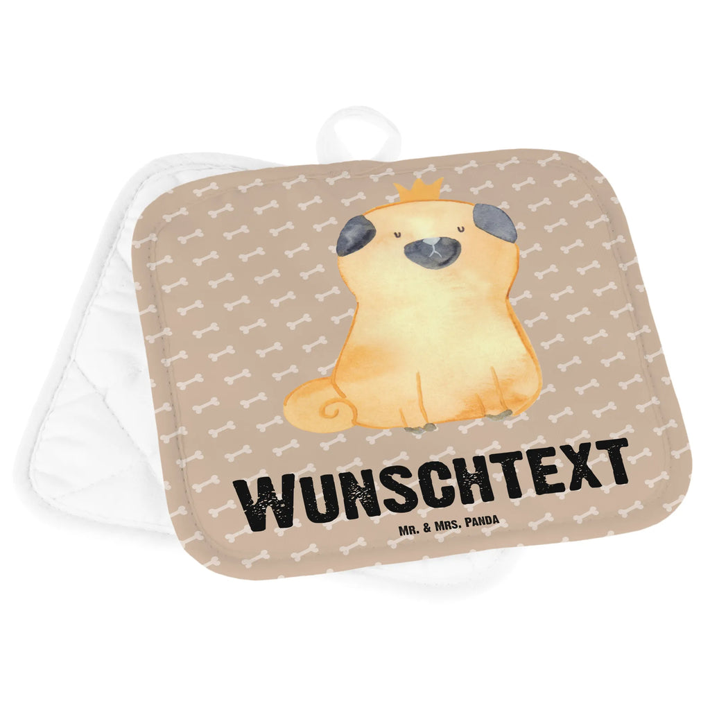 Spersonalizowane rękawice kuchenne mops korona Pies, motyw psa, zwierzę domowe, rasa psa, miłośnik zwierząt, właściciel psa, powiedzenia