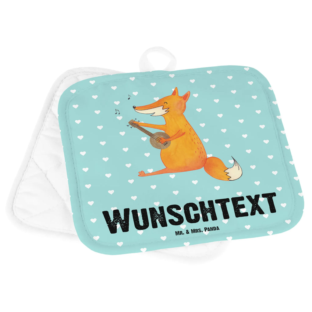 Personalised pot holder Fox guitar fox, foxes, forest wildlife, clever as a fox, animal lover, Fox, gift musician, singer, musician, music saying, guitar