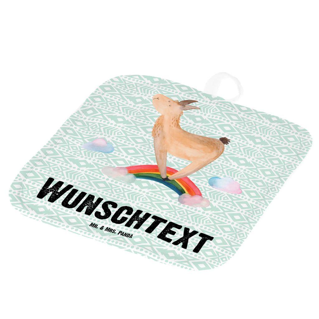 Spersonalizowane rękawice kuchenne lama tęcza Lama, Alpaka