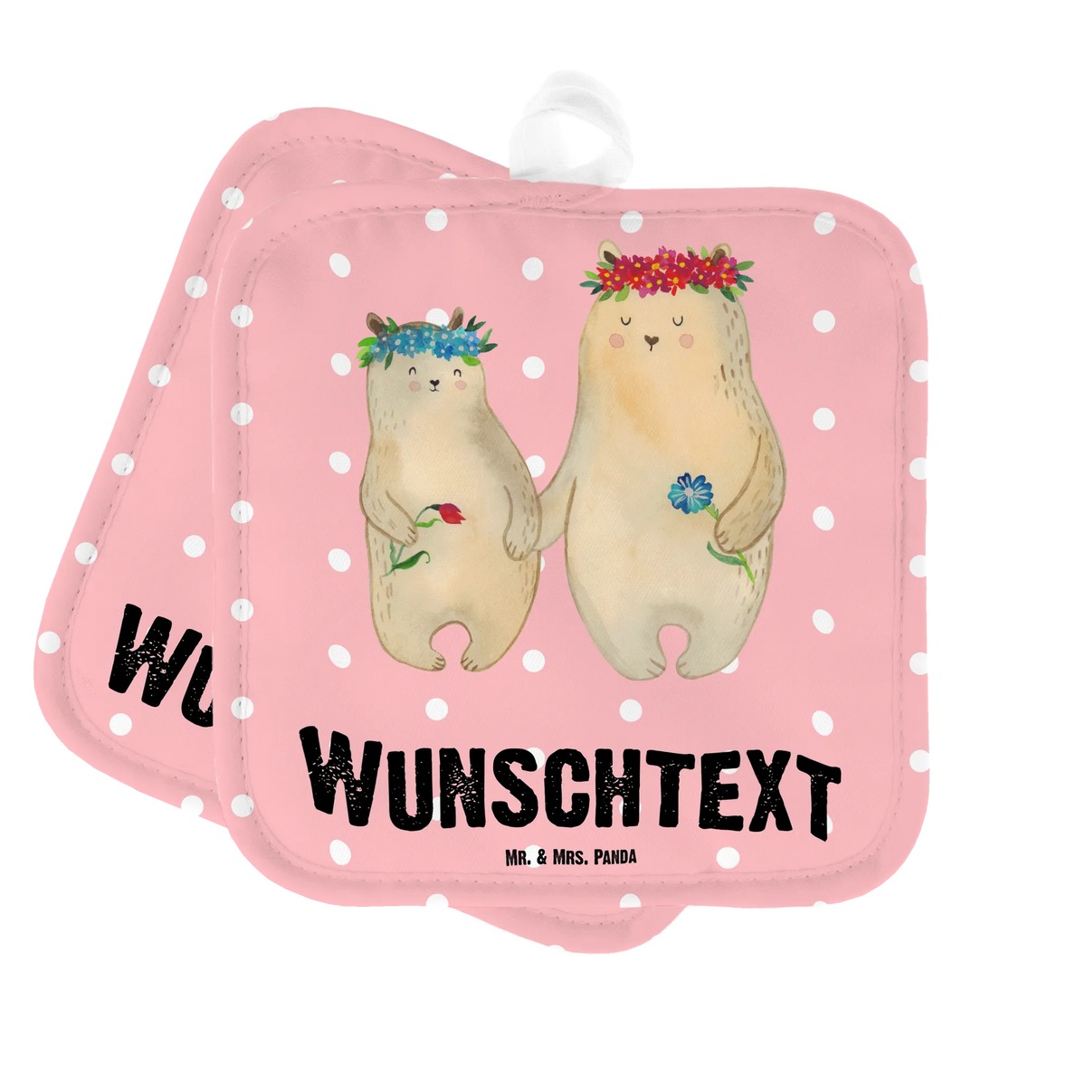 Personalised pot holder Bears with flower crown Father's Day, Mother's Day, world best mommy, role model, child, favorite mommy, daughters, best mommy, children, daughter, gift mommy. mother's day, favorite person, bears