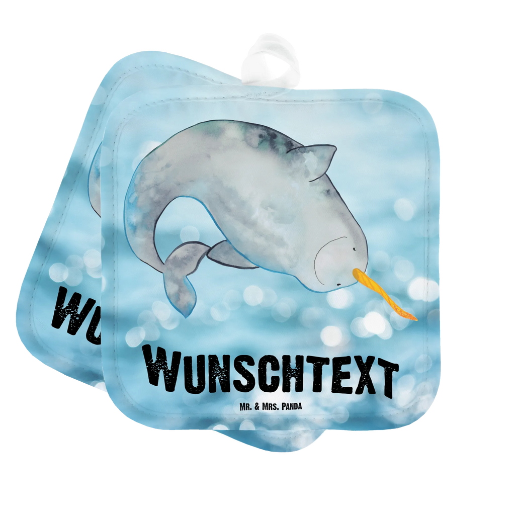 Spersonalizowane rękawice kuchenne Narwal Zwierzeta morskie, Morze, Wakacje