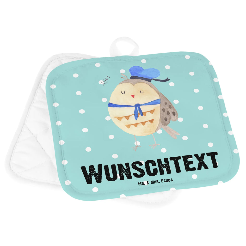 Personalised pot holder Owl sailor owl, forest animal, bird, nocturnal, gift ideas, birthday present, illustrated, funny, romantic gift, owl decor, Mariner, Home port, Owl saying, Sailor, Pun funny, Marriage, Wedding anniversary gift, Girlfriend, Owl decoration, Owl