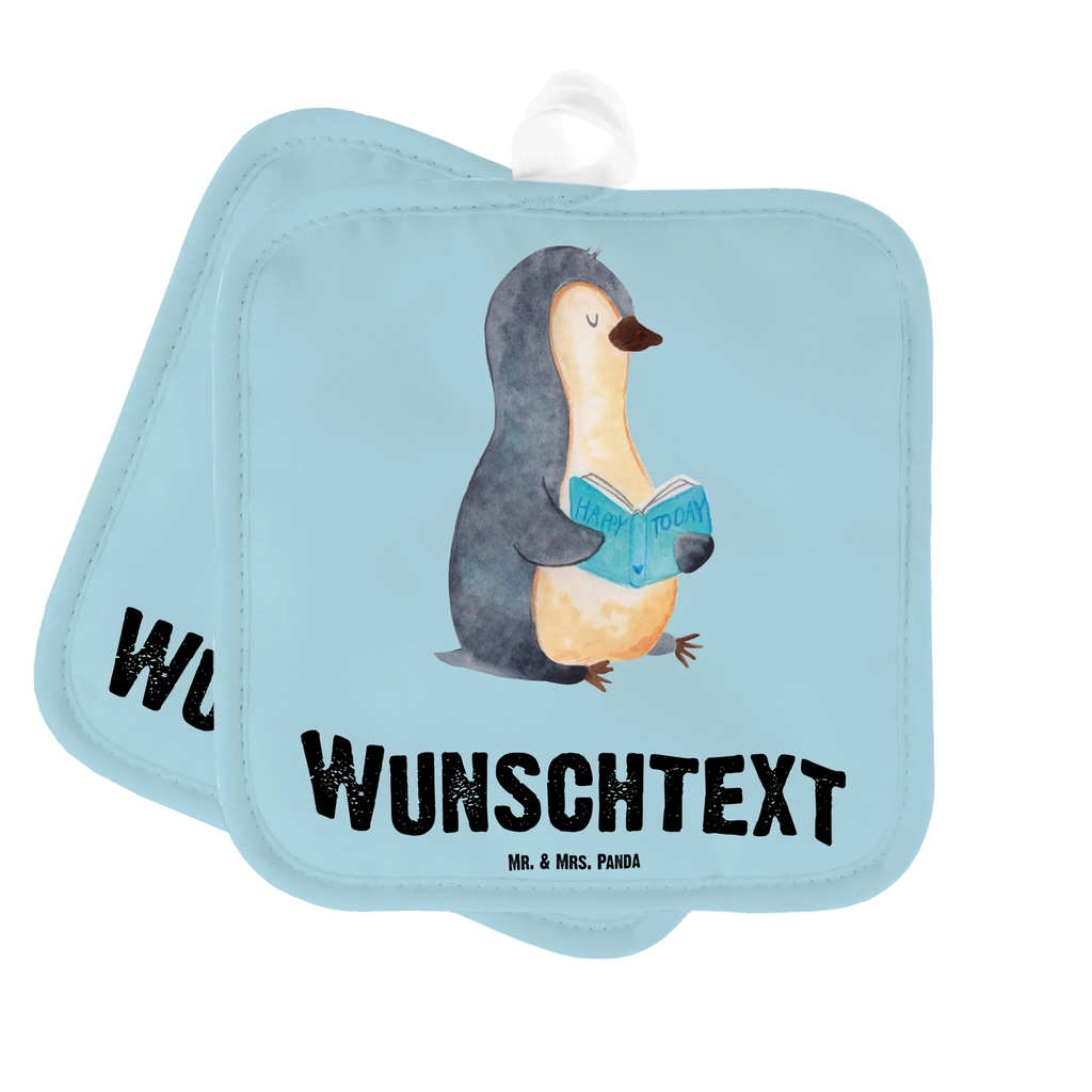 Personalised pot holder Penguin A book Penguin, North Pole, Winter, Penguins, doing nothing, holidays, leisure, book, vacation, reading, lazing around, bookworm, penguins