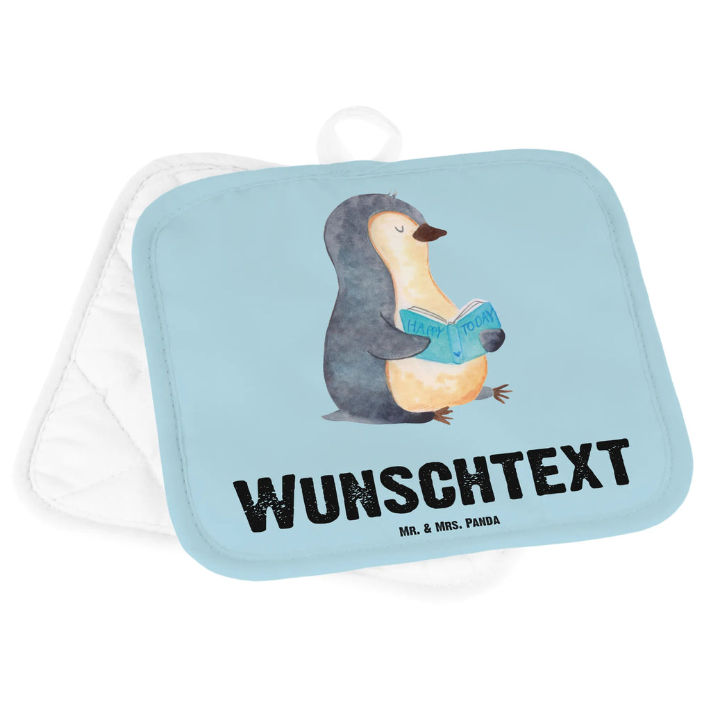 Personalised pot holder Penguin A book Penguin, North Pole, Winter, Penguins, doing nothing, holidays, leisure, book, vacation, reading, lazing around, bookworm, penguins