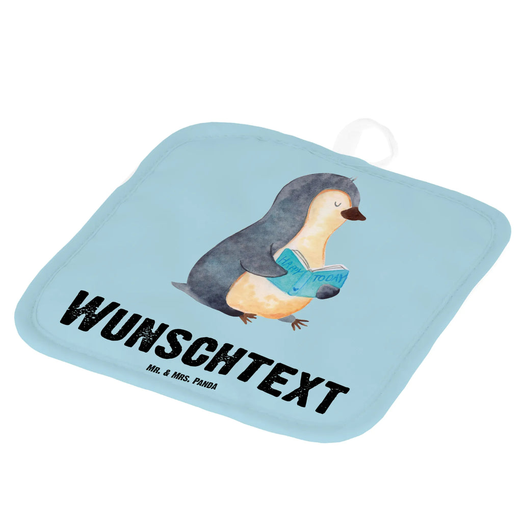 Personalised pot holder Penguin A book Penguin, North Pole, Winter, Penguins, doing nothing, holidays, leisure, book, vacation, reading, lazing around, bookworm, penguins