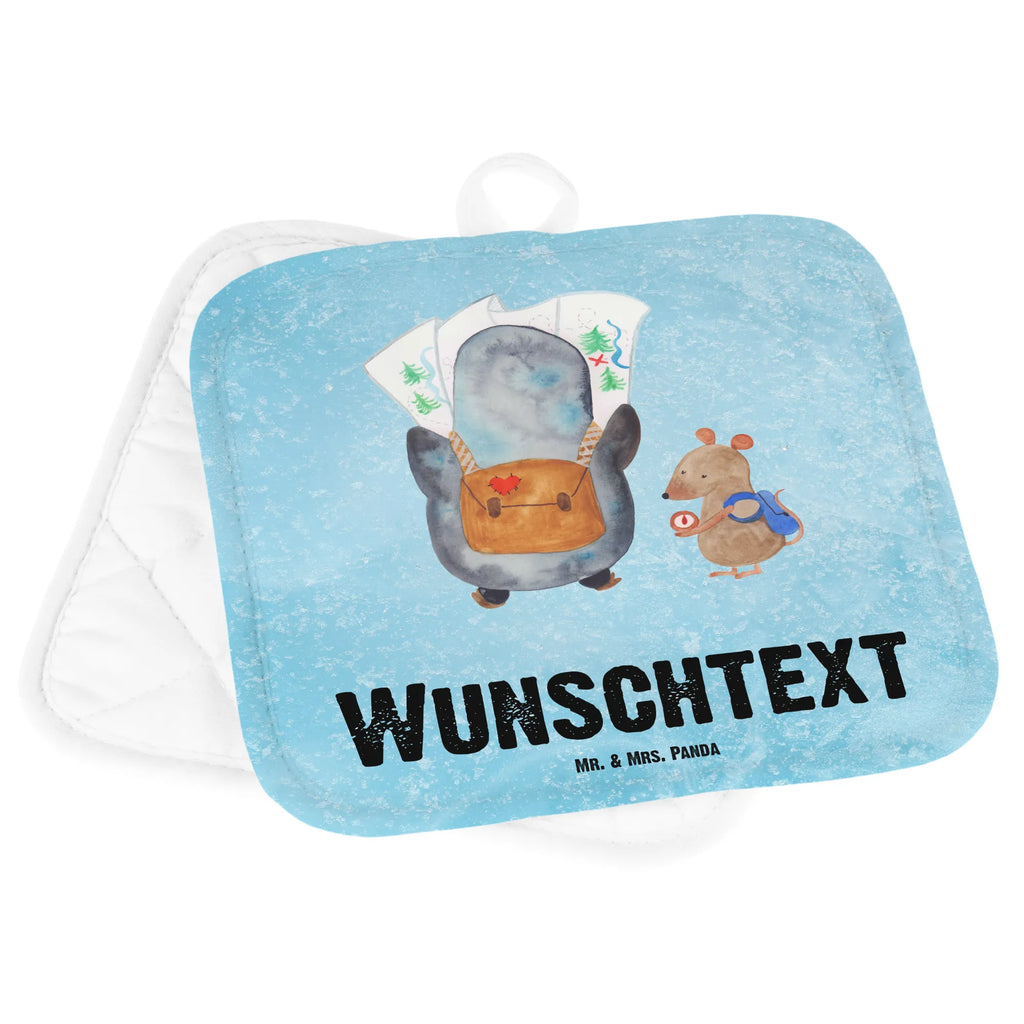Personalisierte Topflappen Pinguin & Maus Wanderer Topflappen personalisiert, Topflappen Set personalisiert, Namensaufdruck, Personalisierter Ofenhandschuh, Personalisierte Topfuntersetzer, Topflappen mit Namen, Pinguin, wandern, Abenteuer, Ausflug, Wanderlust, Abenteurer, Pinguine, Roadtrip
