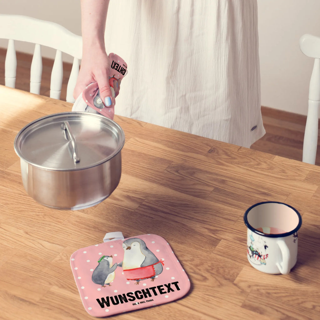 Personalised pot holder Penguin with child Family, Father's Day, Mother's Day, brother, sister, Mom, Dad, Gift, Mummy, Mommy, Mother, Birthday