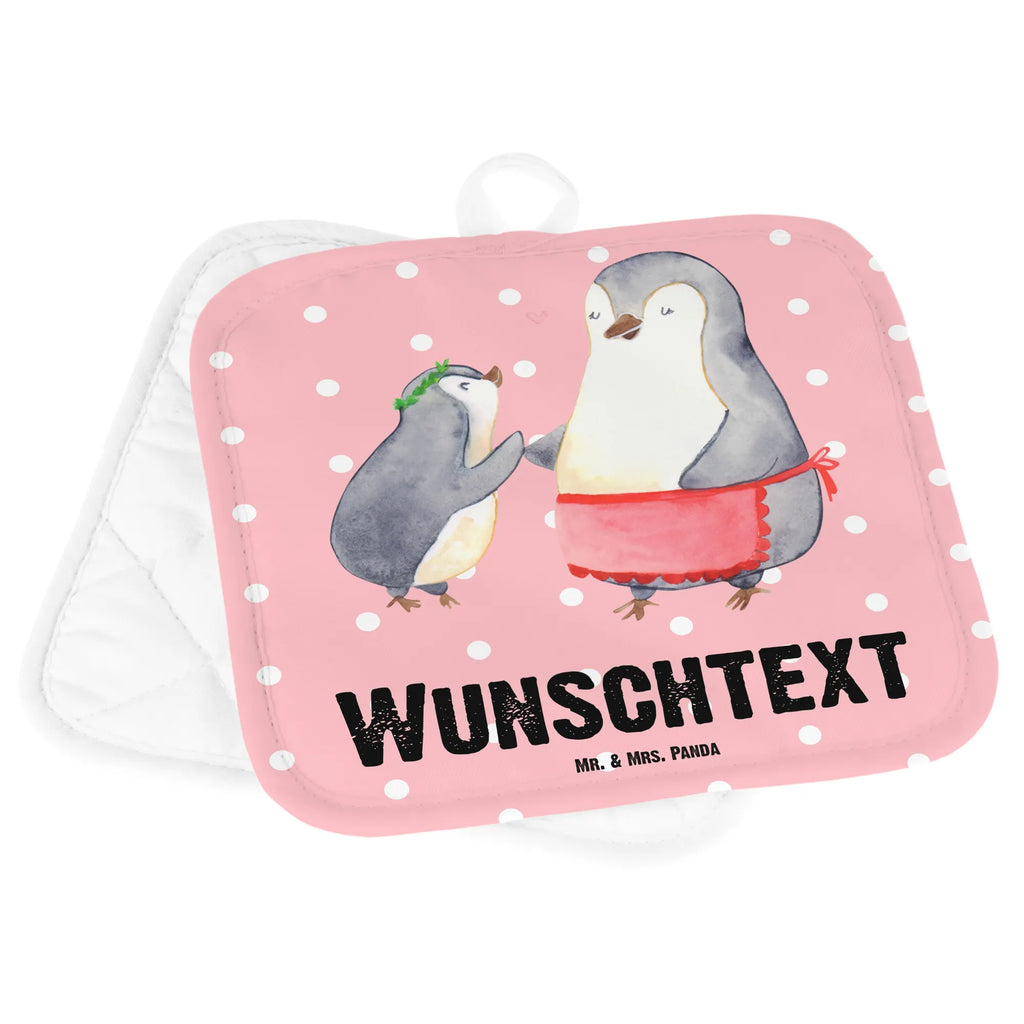 Personalised pot holder Penguin with child Family, Father's Day, Mother's Day, brother, sister, Mom, Dad, Gift, Mummy, Mommy, Mother, Birthday