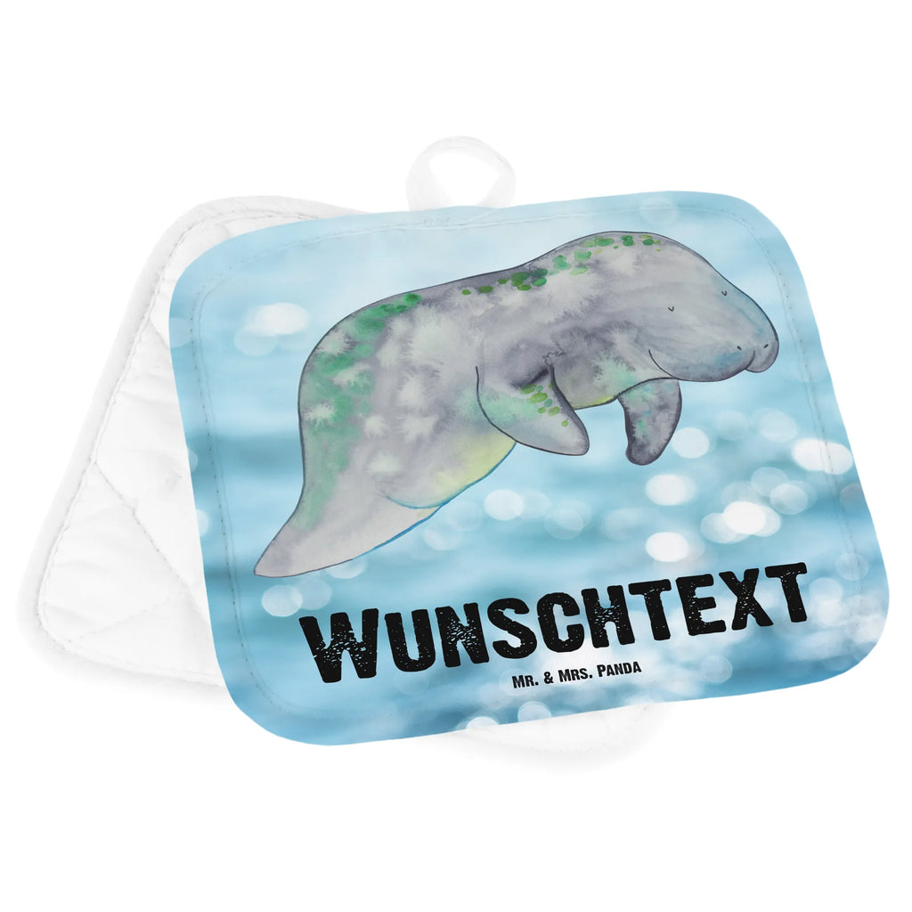 Personalised pot holder manatee Relax Seafood, aquatic animals, ocean, sea, fish, shells, corals, reef, whale, narwhal, sea urchin, lobster, platypus, turtle, manatee, crocodile, orca, shrimp, gifts for seafood lovers, water world, underwater animals, underwater world, vacation, deep sea, seafood fans, gift ideas, seafood decoration, seafood posters, diet, diet mania, sugar, food, manatees, losing weight, sweets