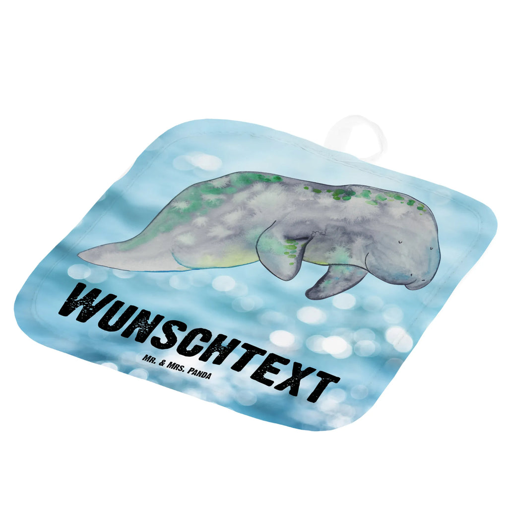 Personalised pot holder manatee Relax Seafood, aquatic animals, ocean, sea, fish, shells, corals, reef, whale, narwhal, sea urchin, lobster, platypus, turtle, manatee, crocodile, orca, shrimp, gifts for seafood lovers, water world, underwater animals, underwater world, vacation, deep sea, seafood fans, gift ideas, seafood decoration, seafood posters, diet, diet mania, sugar, food, manatees, losing weight, sweets