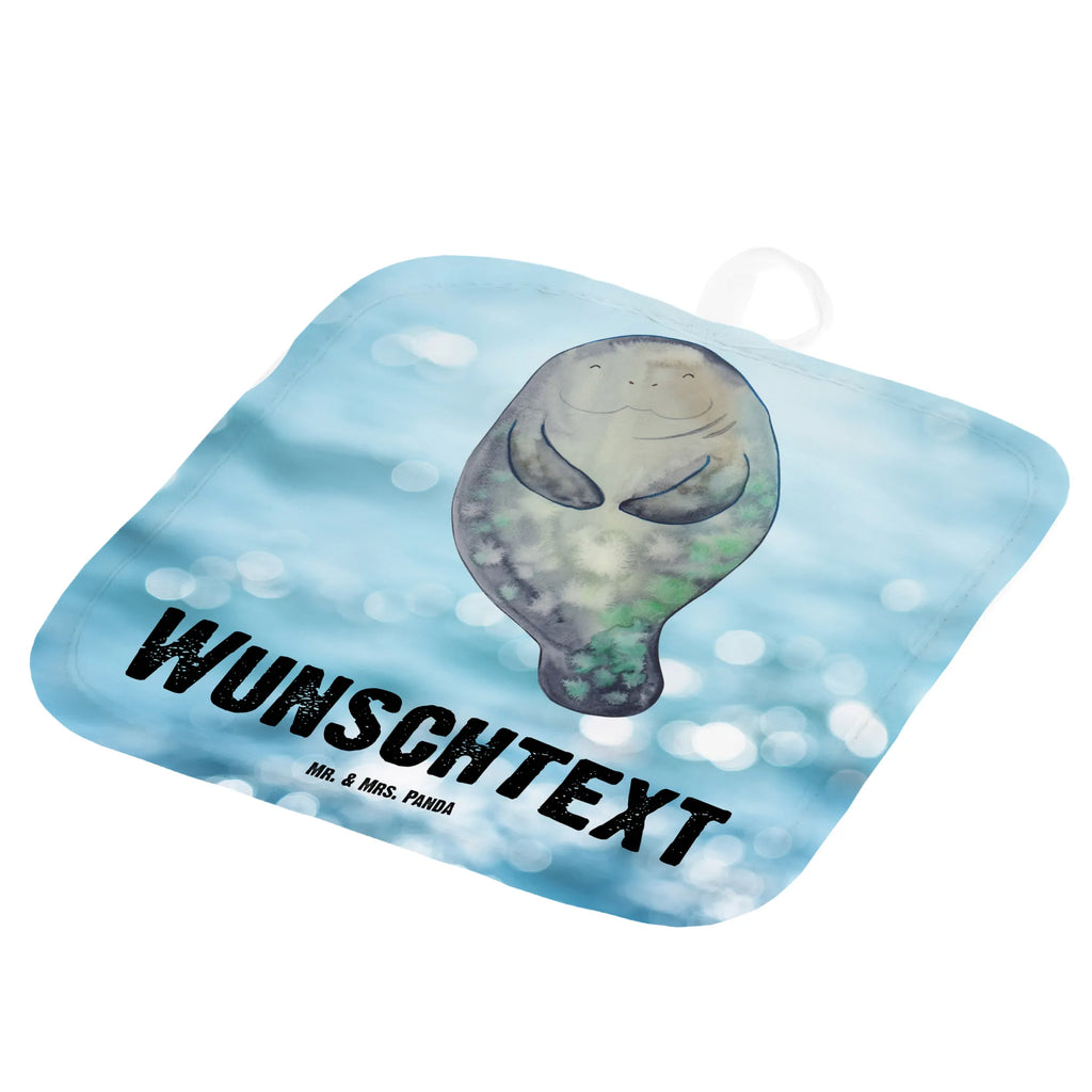 Personalised pot holder manatee happy Seafood, aquatic animals, ocean, sea, fish, shells, corals, reef, whale, narwhal, sea urchin, lobster, platypus, turtle, manatee, crocodile, orca, shrimp, gifts for seafood lovers, water world, underwater animals, underwater world, vacation, deep sea, seafood fans, gift ideas, seafood decoration, seafood posters, Manatee, Lovesickness, Respect, New start, Carefulness, Manatees, Self-love, Girlfriend, Satisfaction, New beginning