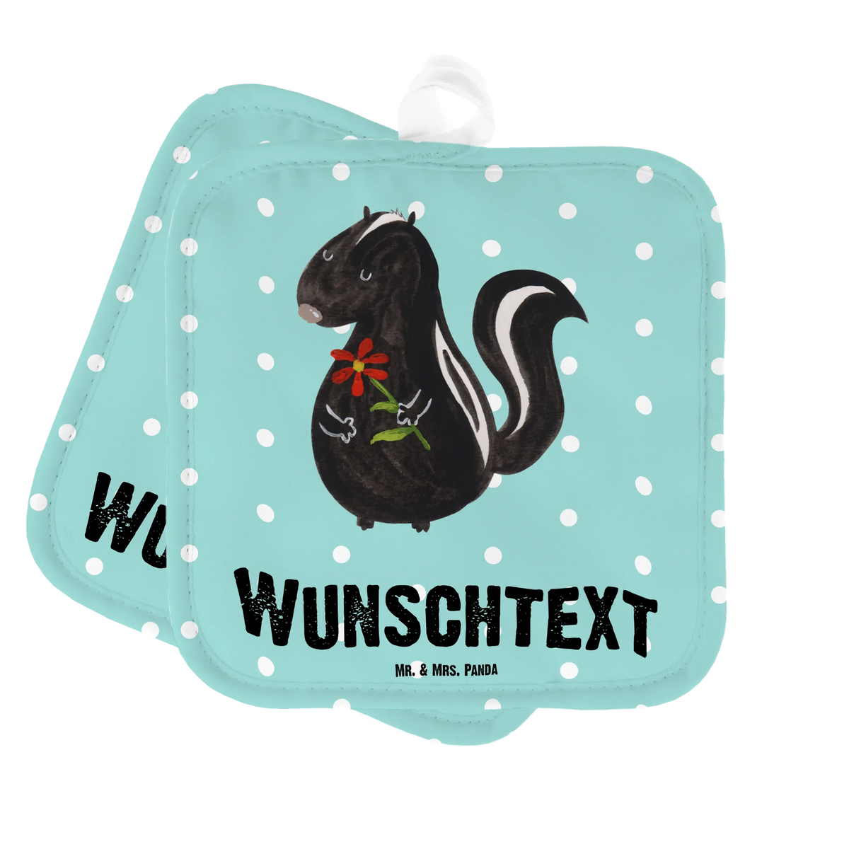 Personalised pot holder skunk flower Skunk, dreamy, stink, daydreamer, stinker, dreams, predator, wild animal, skunk