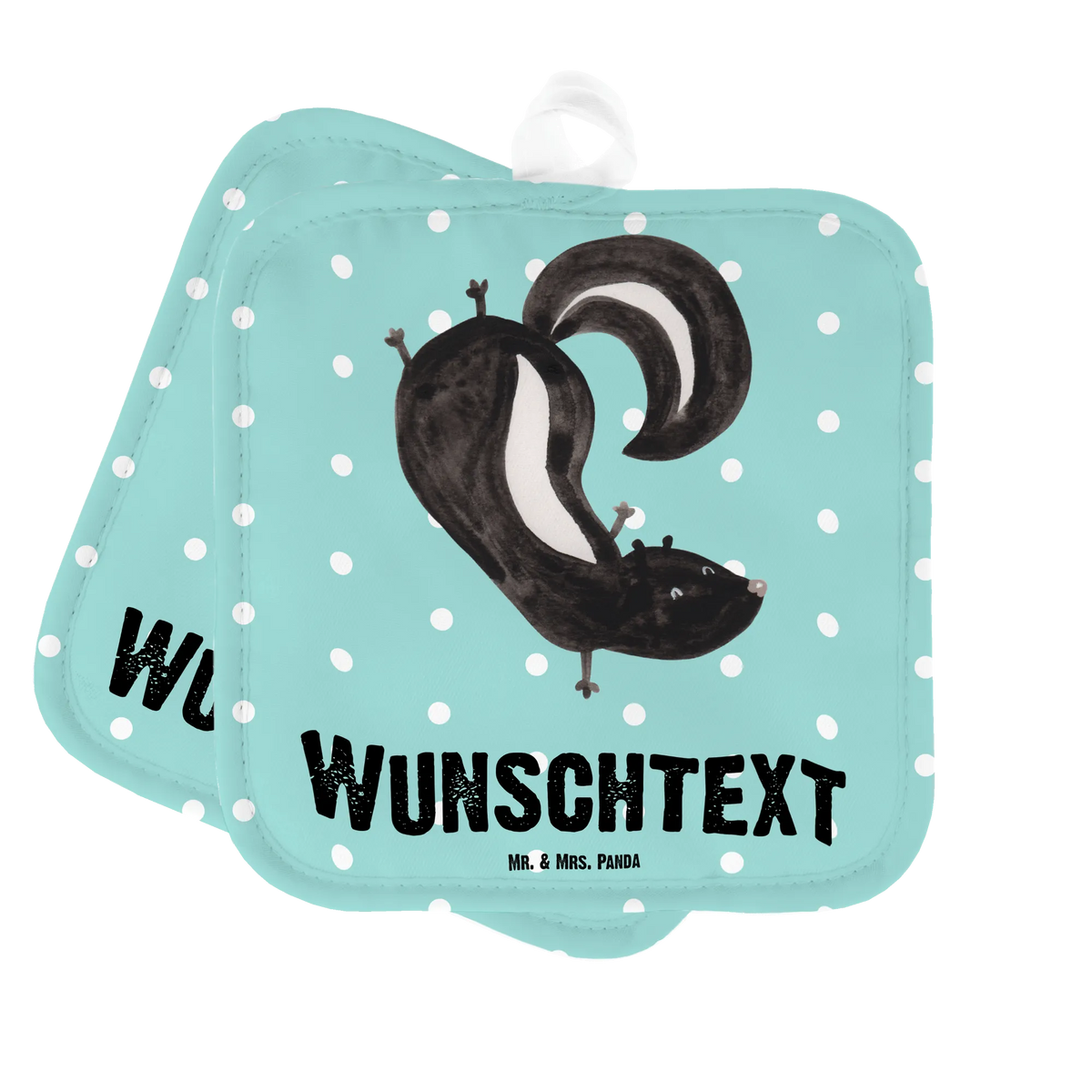 Personalised pot holder skunk handstand Skunk, stink, child, predator, wild animal, playground, skunk, playful