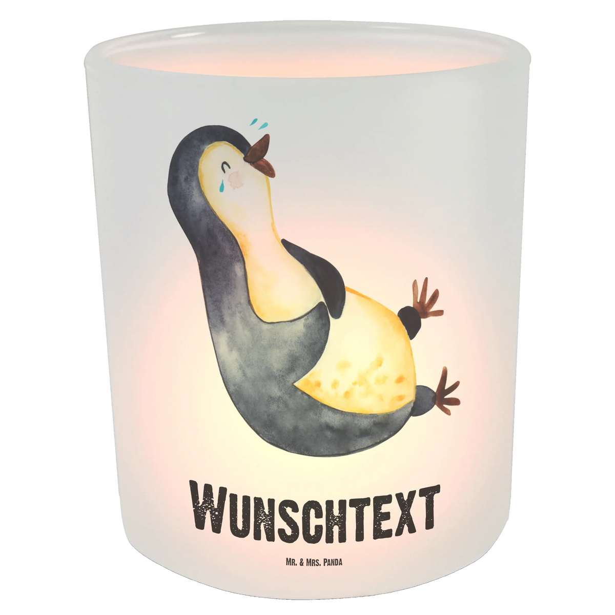 Personalised lantern Penguin Laugh Penguin, North Pole, Winter, Penguins, Pinguin, Pinguine, Optimismus, lustiger Spruch, Fröhlich