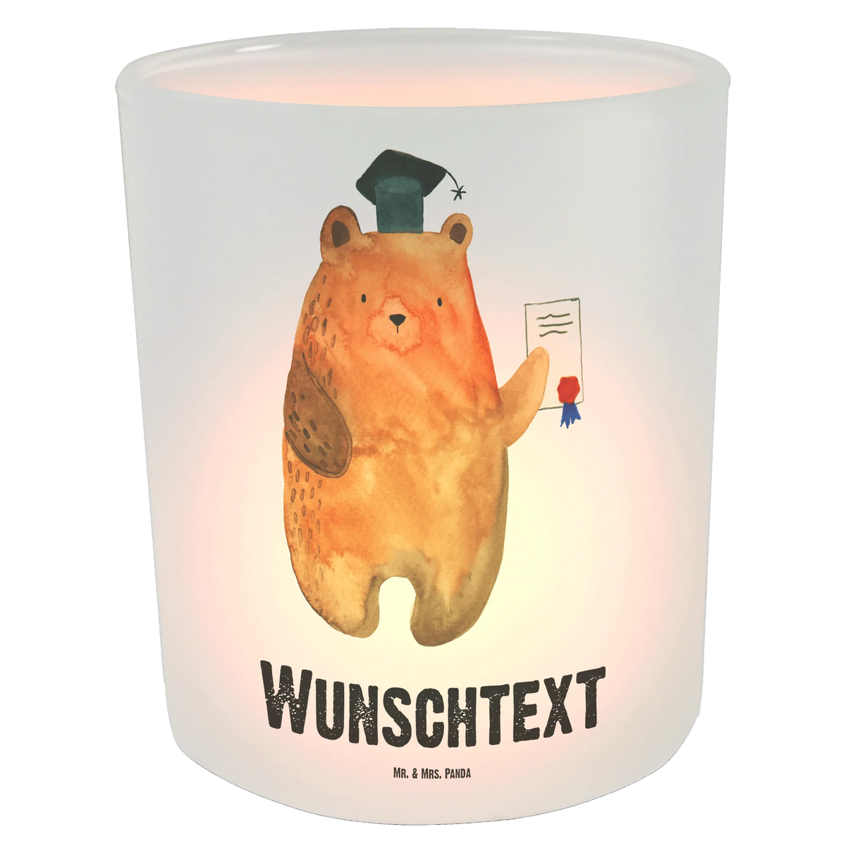 Personalised lantern bear Test bear, teddy, teddy bear, cuddly toy, examination passed, degree, Abitur, diploma, examinations, certificate