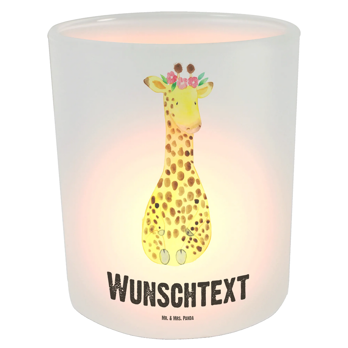 Spersonalizowany lampion żyrafa Wieniec kwiatów Afryka, dzikie zwierzęta