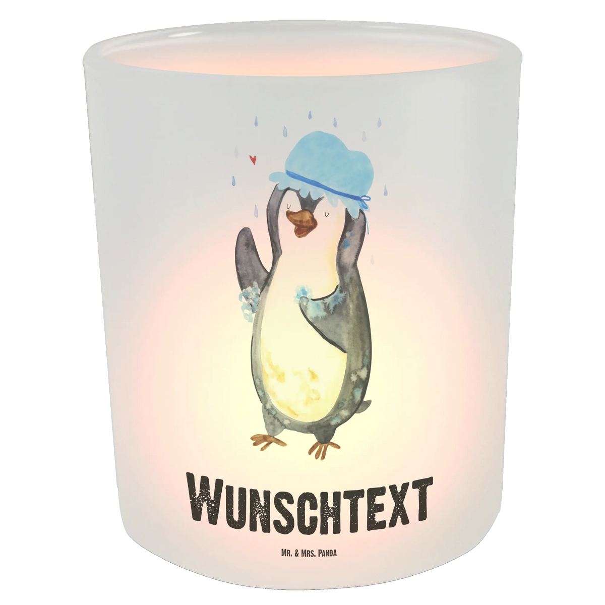 Personalised lantern Penguin have a shower Penguin, North Pole, Winter, Penguins, shower, penguins, new beginning, life motto, motivation, new start, being happy