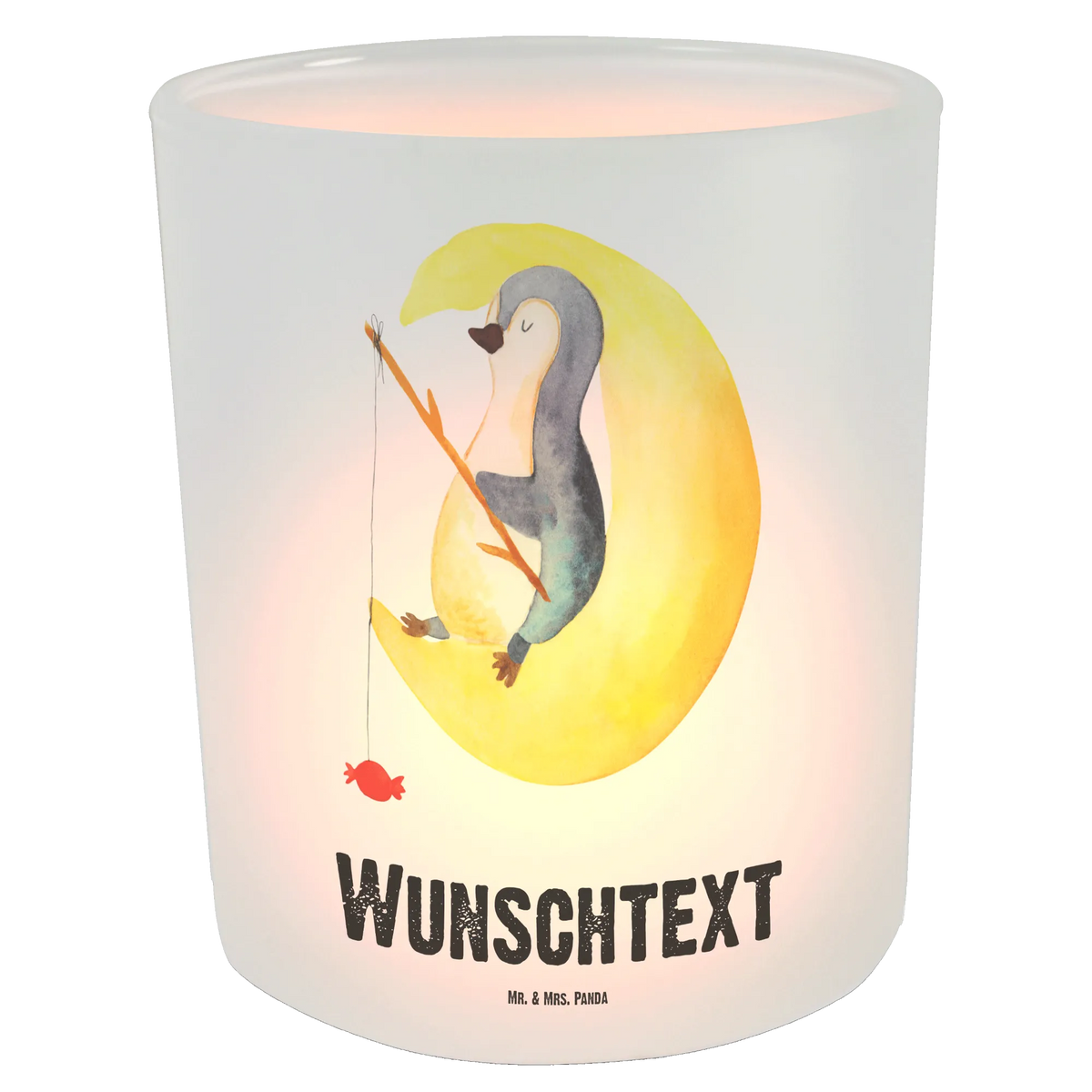 Personalised lantern Penguin moon Penguin, North Pole, Winter, Penguins, night's rest, guest room, bedroom, saying, insomnia, sleep, penguins, falling asleep