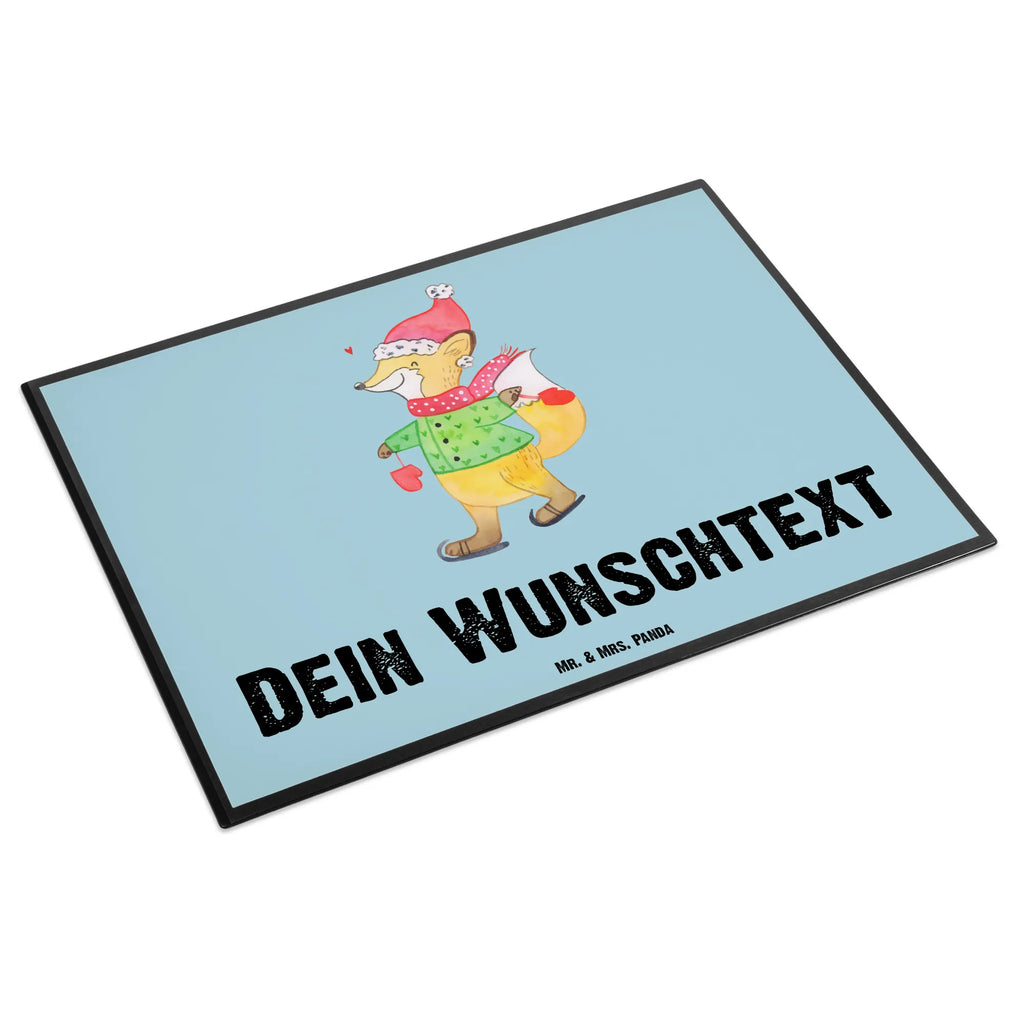 Personalisierte Schreibtischunterlage Fuchs  Schlittschuhe Personalisierte Schreibtischauflage, Selbst gestalten, Personalisierte Schreibunterlage, Schreibtisch Unterlagen mit Namen, Namenspersonalisierung, Namensaufdruck, Schreibunterlage mit Namen, Personalisierte Schreibtisch Unterlagen, Schreibtischauflage mit Namen, Winter, Weihnachten, Weihnachtsdeko, Nikolaus, Advent, Heiligabend, Wintermotiv, Weihnachtstage, Tannenbaum, Weihnachtsbaum, Weihnachtsmann, Weihnachtszeit