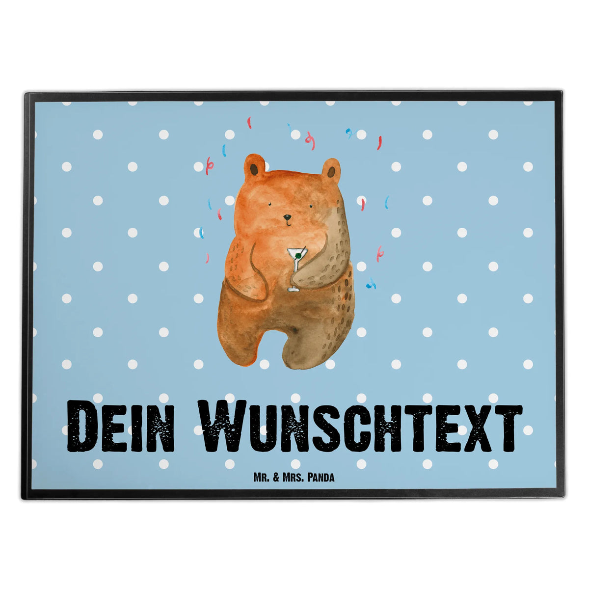 Personalised desk pad bear party bear, teddy, teddy bear, cuddly toy, Bring a present, Birthday, Partying, Celebrate, Birthday present, Party, Good mood, Funny, Present