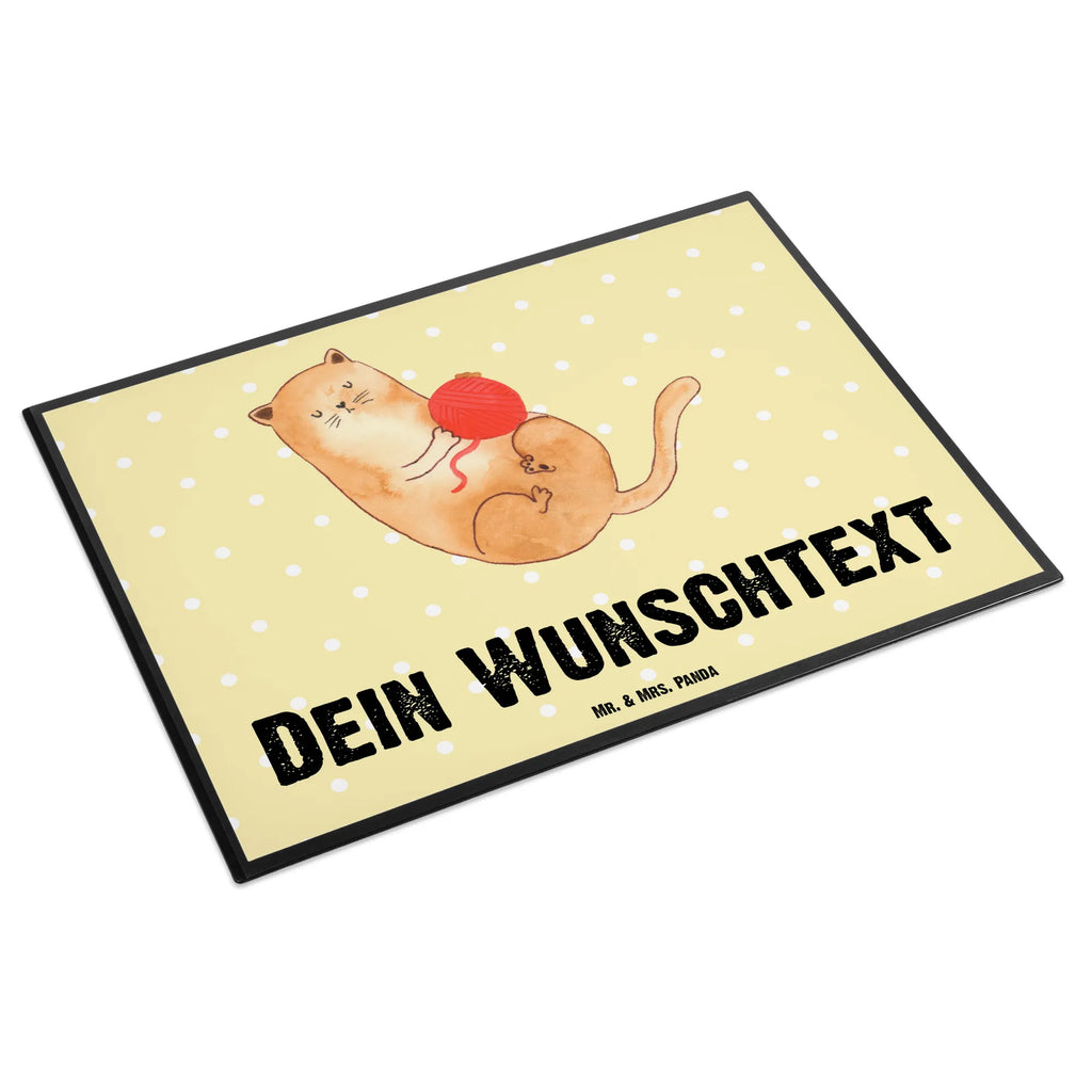 Personalised desk pad Cat Wool cat, tomcat, kitty, meow, kitten, housecat, mama cat, love cats, cat image, cat fan, cat lover, cat fancier, cat decoration, gift for cat lover, cat owner, funny cats, cat sayings, cat motto, funny cat gifts, fan merchandise, cat stuff, animal lover, pet, wool, Cats, ball of wool, cats, playful, play, pussy