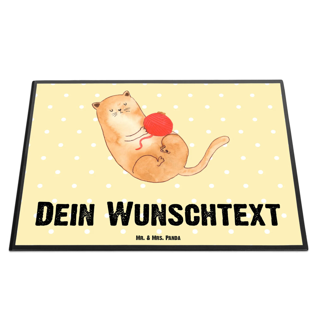 Personalised desk pad Cat Wool cat, tomcat, kitty, meow, kitten, housecat, mama cat, love cats, cat image, cat fan, cat lover, cat fancier, cat decoration, gift for cat lover, cat owner, funny cats, cat sayings, cat motto, funny cat gifts, fan merchandise, cat stuff, animal lover, pet, wool, Cats, ball of wool, cats, playful, play, pussy