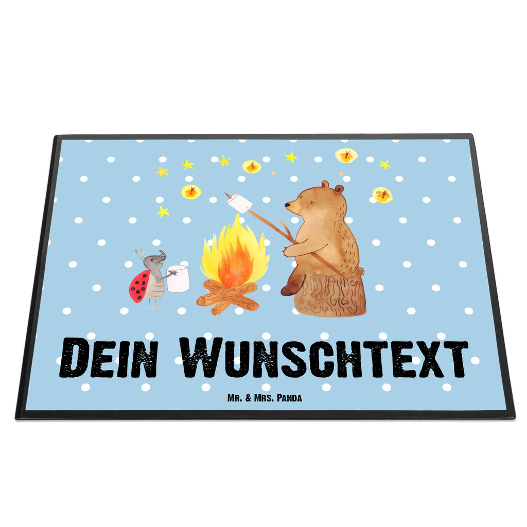 Personalizowana podkładka pod biurko Niedźwiedź i biedronka przy ognisku Niedźwiedź, Miś, Pluszowy miś