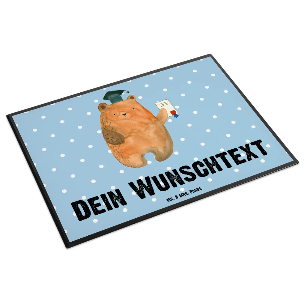 Personalised desk pad bear Test bear, teddy, teddy bear, cuddly toy, examinations, Abitur, diploma, certificate, examination passed, degree
