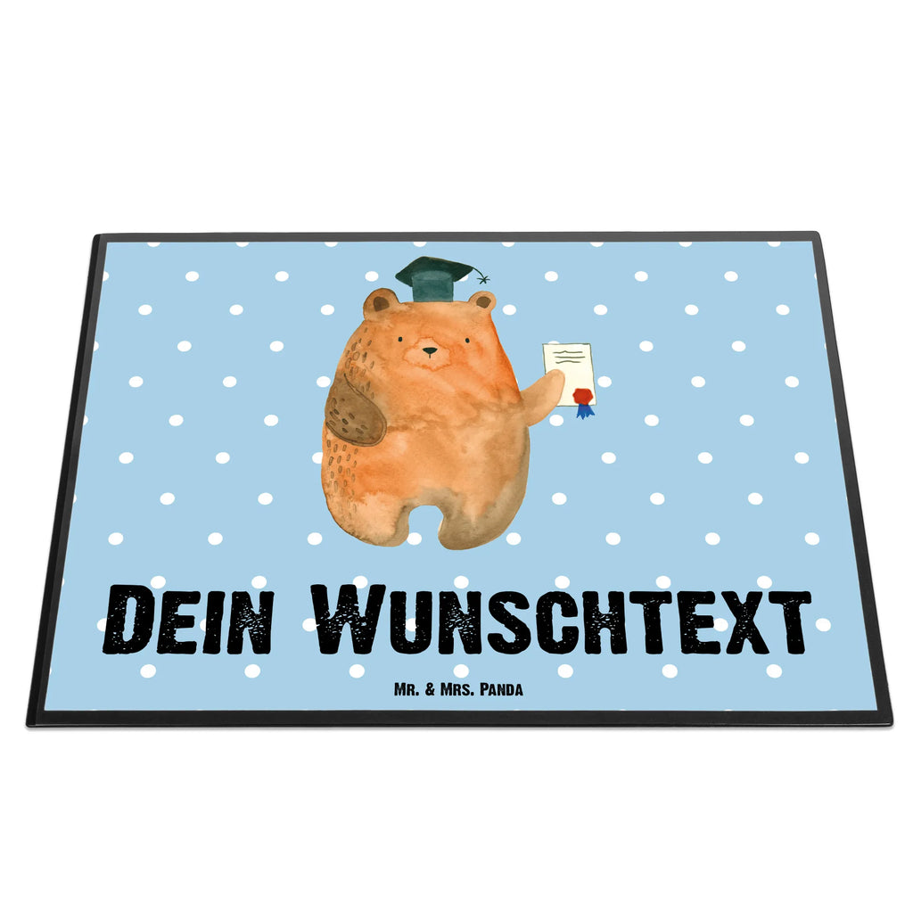Personalised desk pad bear Test bear, teddy, teddy bear, cuddly toy, examinations, Abitur, diploma, certificate, examination passed, degree