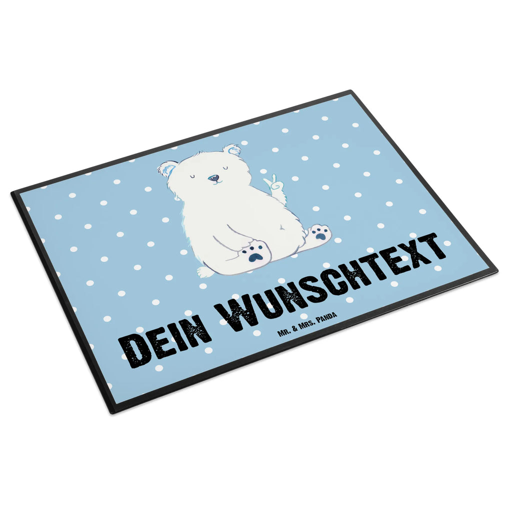 Personalised desk pad Icebear Lazy bear, teddy, teddy bear, cuddly toy, office, Polar bear, home office, relaxing, lazy, work, North Pole, office job, workplace