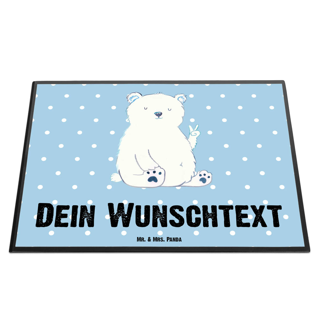 Personalised desk pad Icebear Lazy bear, teddy, teddy bear, cuddly toy, office, Polar bear, home office, relaxing, lazy, work, North Pole, office job, workplace