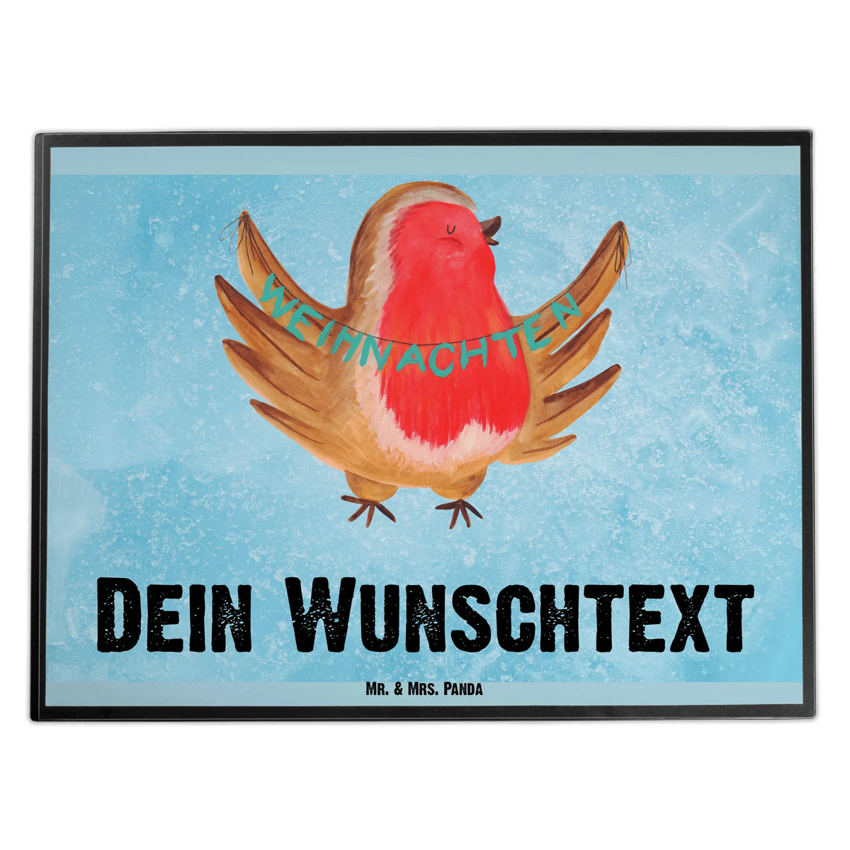 Personalised desk pad robin Christmas Winter, Christmas, Christmas time, snow, Merry Christmas, bird, winter, Christmas Eve, Christmas motif, Christmas greeting, xmas