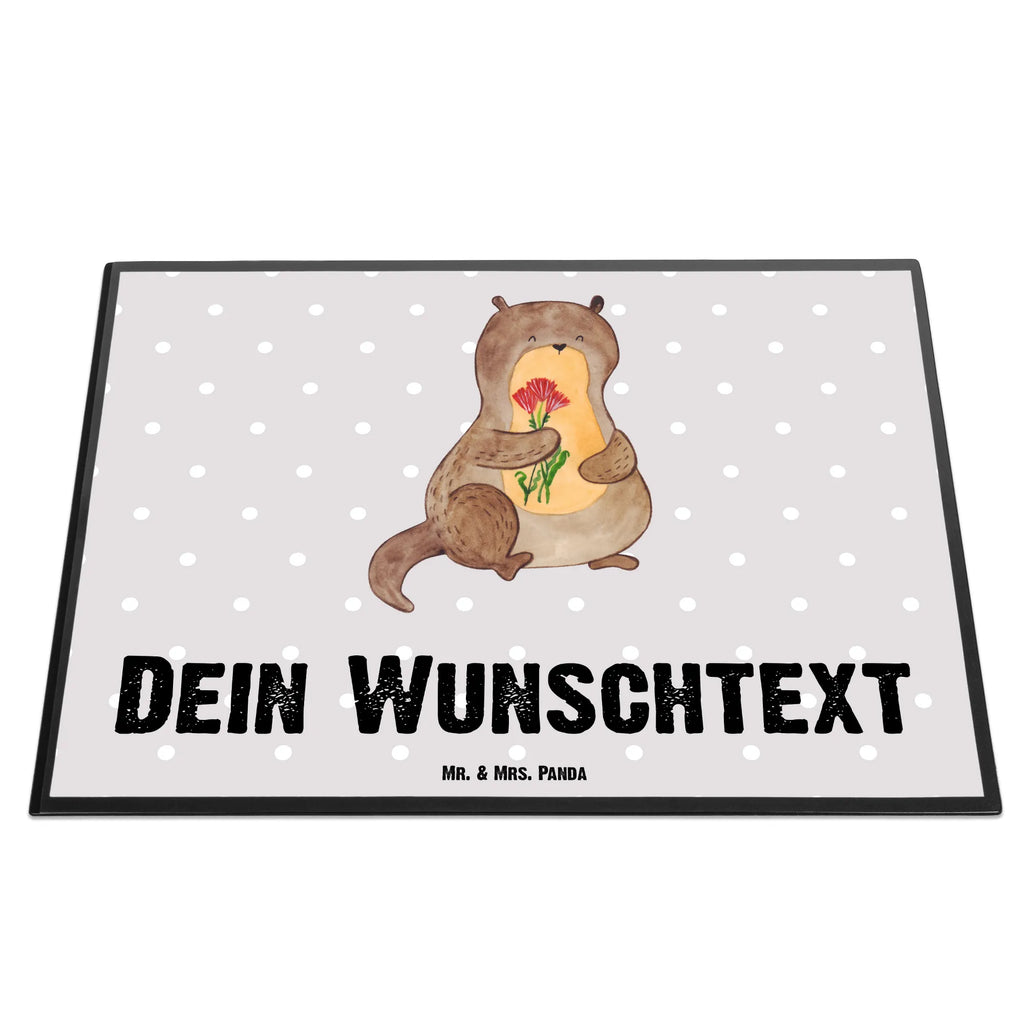 Personalised desk pad otter Bunch of flowers otter, marten, sea otter, European otter, water mammal, aquatic animal, baby otter, predator, water, otter gifts, animal lover, gift ideas for animal lovers, animal, mammal, water animal, gifts for people in love, Otter Sea Otter Lake Otter