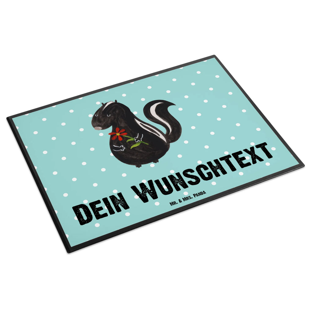 Personalised desk pad skunk flower Skunk, wild animal, predator, stink, stinker, dreams, skunk, daydreamer, dreamy