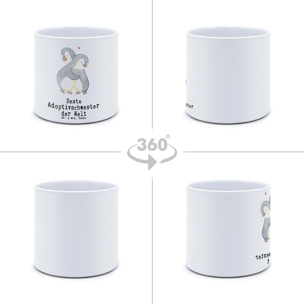 XL donica pingwin Najlepsza adoptowana siostra na świecie dla, Dziękuję, Prezent, Wręczyć, Urodziny, Prezent urodzinowy, Pomysł na prezent, Podziękować, Upominek, Sprawić radość, Tip na prezent