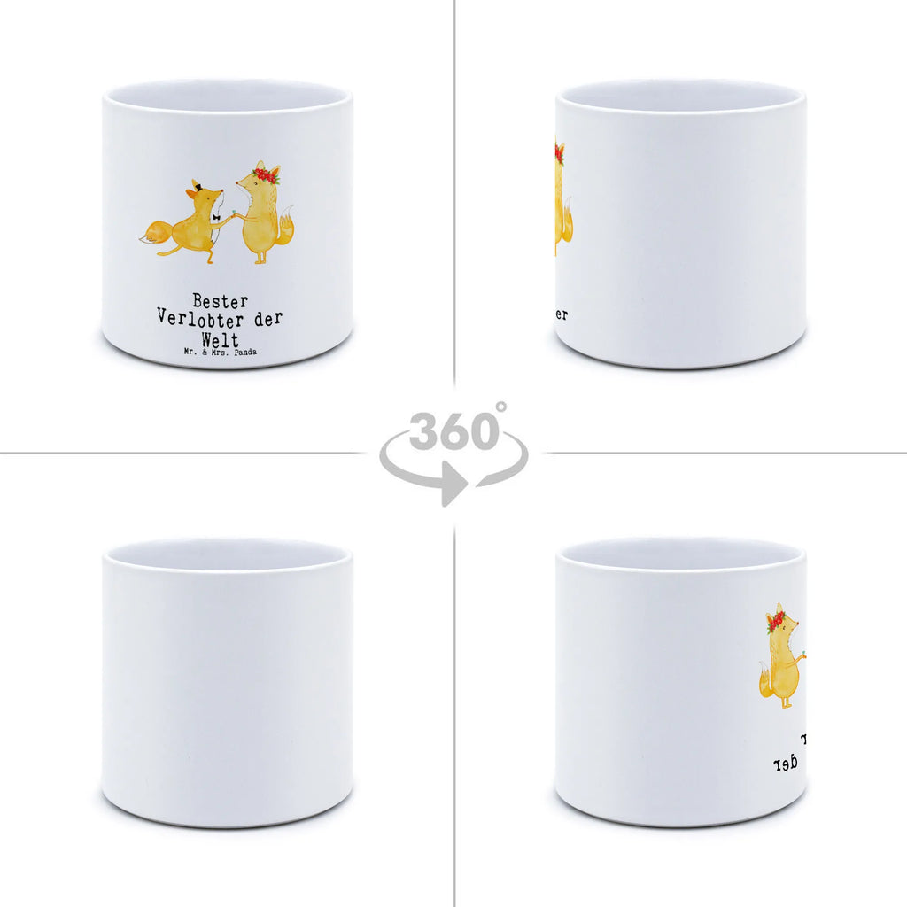 XL flower pot Fox Best Fiancé in the World for, thank you, gift, giving, birthday, birthday present, gift idea, souvenir, make you happy, gift tip, Fiance, To-be, Boyfriend, Wedding, Husband, Dream Man, Marriage, Betrothal