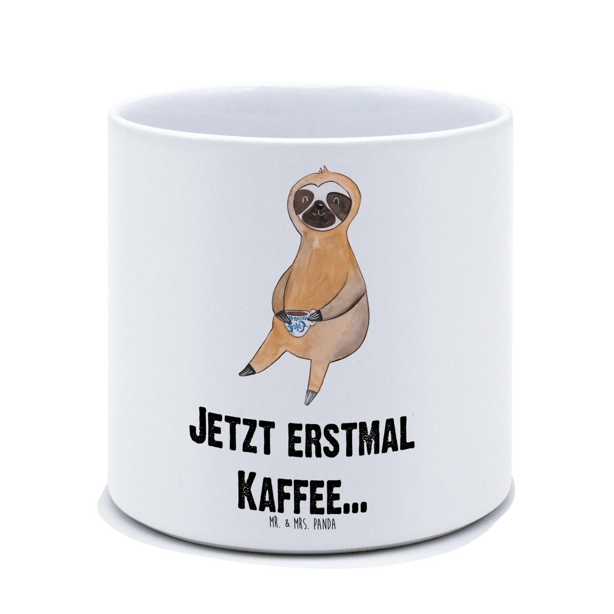 XL flower pot sloth Coffee trend animal, first coffee, early riser, lazy, morning grumbler, coffee cup, connoisseur, favourite animal