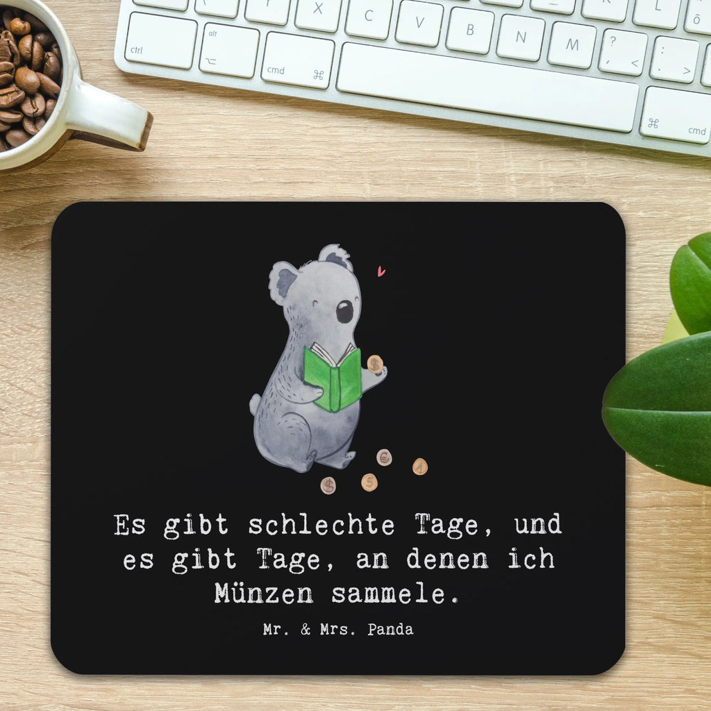 Mouse mat Koala bear collect coins mousepad, fun, Student, Pad, Motif, saying, Mouse, PC, Mouse Pad, Gift, Print, Office, Work, Study, sport, hobby, giving, thank you, award, profit, athlete, Collecting coins, coins from all over the world, numismatics