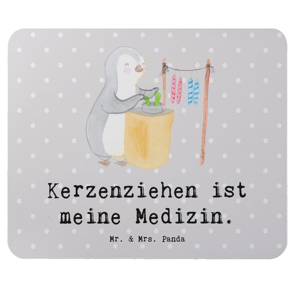 Mouse mat penguin candle making