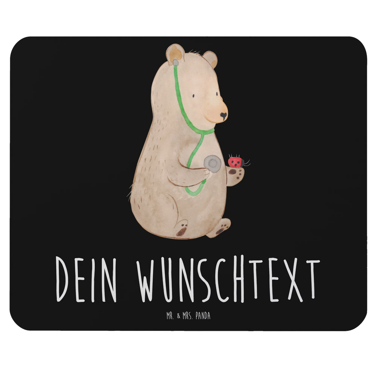 Personalised mouse mat bear Physician teddy bear, cuddly toy, Doctor