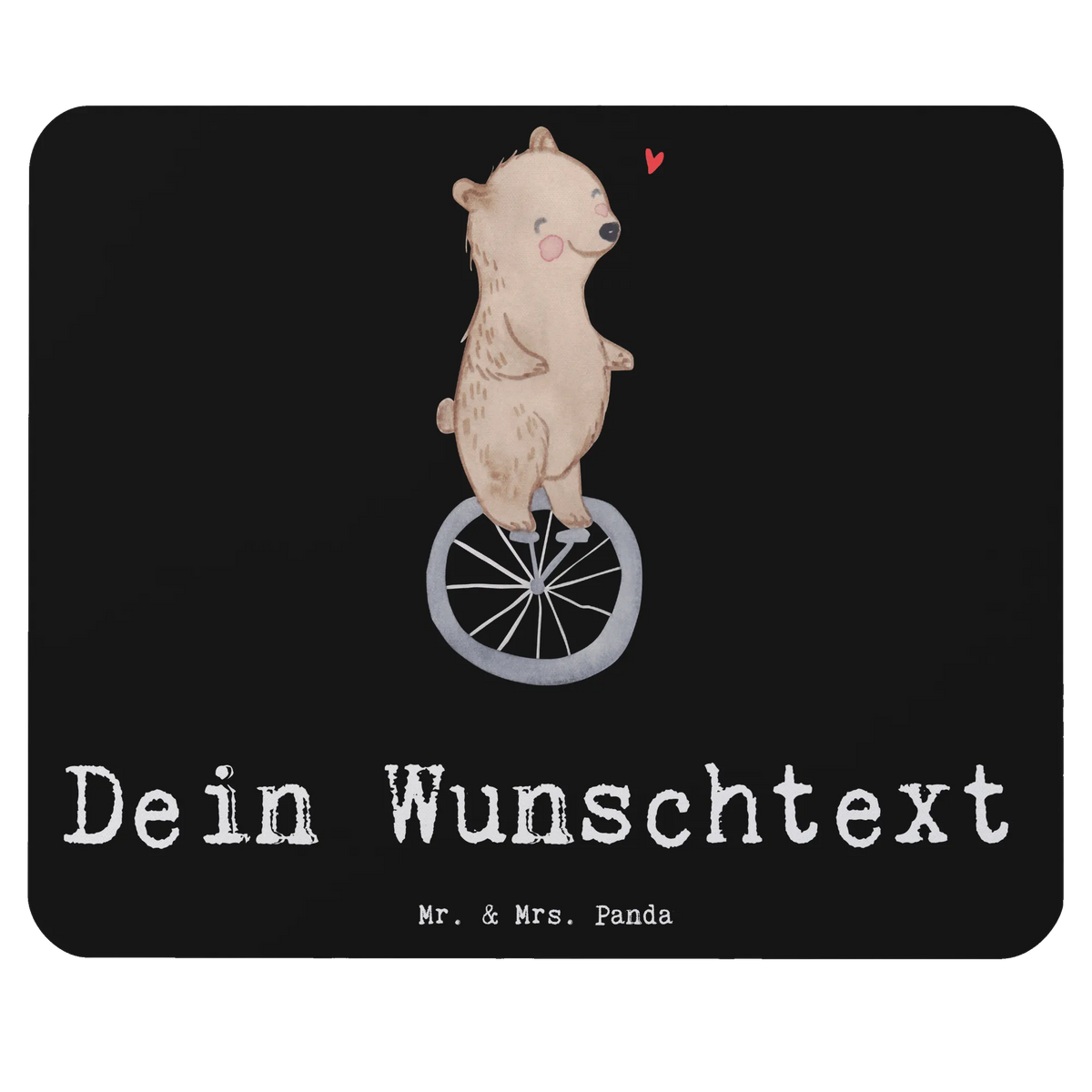 Personalised mouse mat bear ride a unicycle Gift, sport, hobby, giving, thank you, award, profit, athlete, ride a unicycle